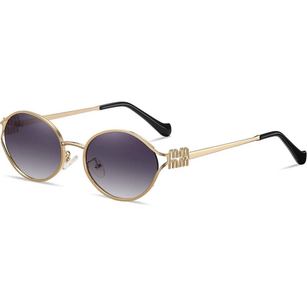 NEW ZEOXIE women's true color lenses retro oval sunglasses in gold gray